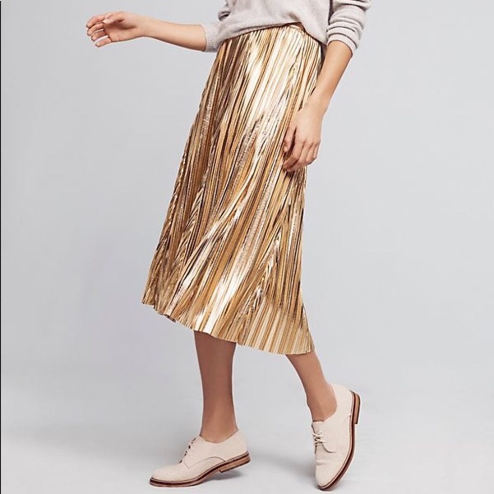 Maeve Gold Metallic Skirt